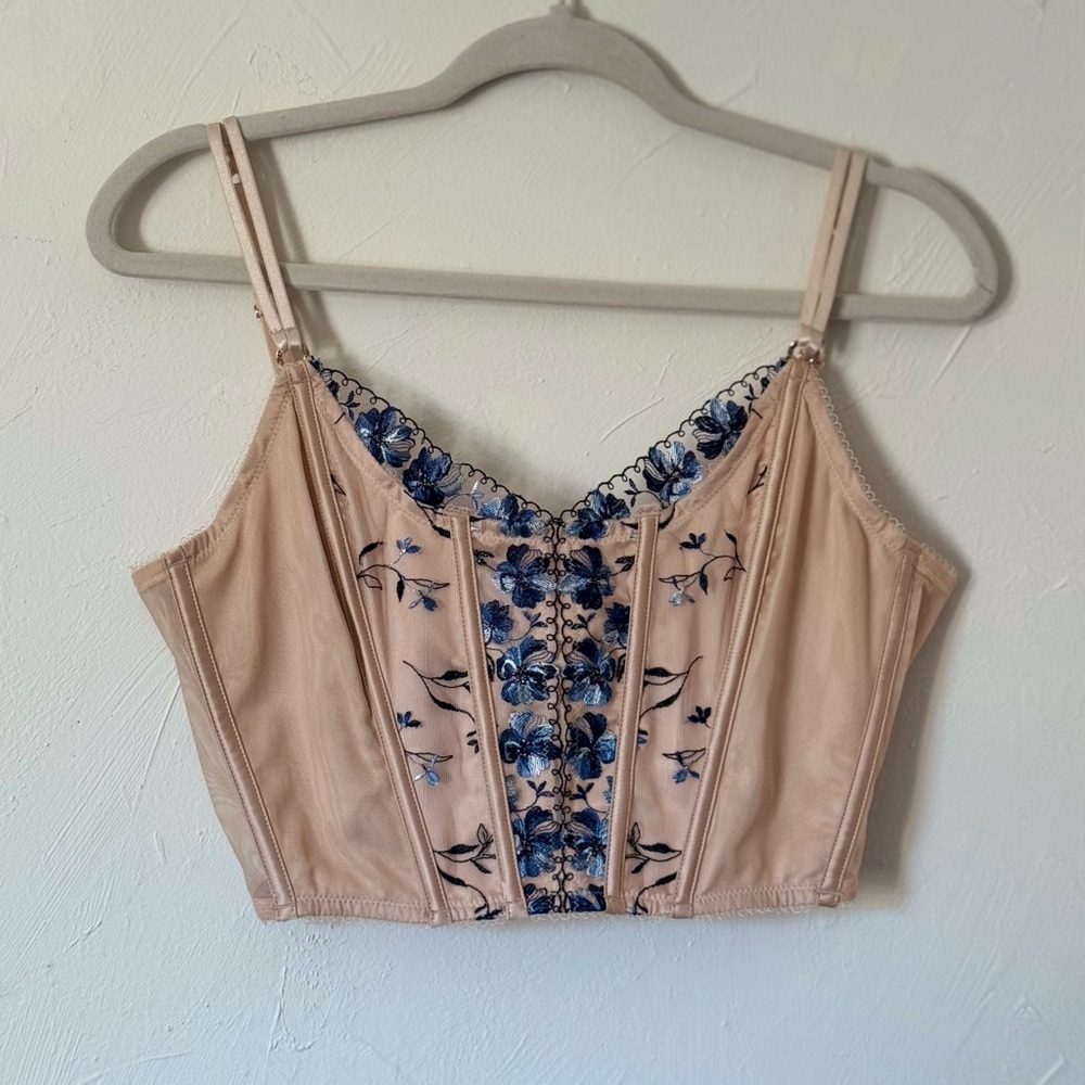 Embroidered Floral Corset Bra Sofia Intimates Sofia Vergara Sz L